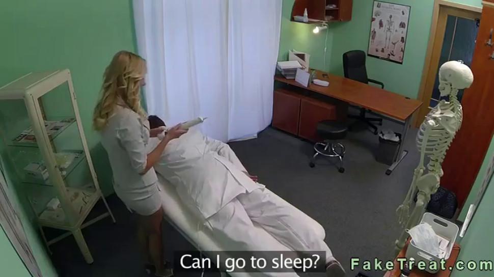 Blonde saleswoman fucked by doctor in office