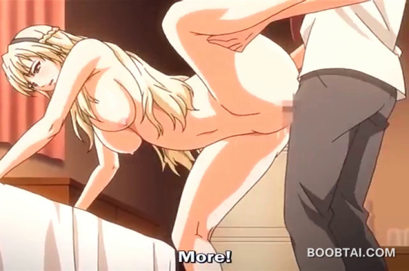 Blonde anime siren gets bald twat nailed in close-up