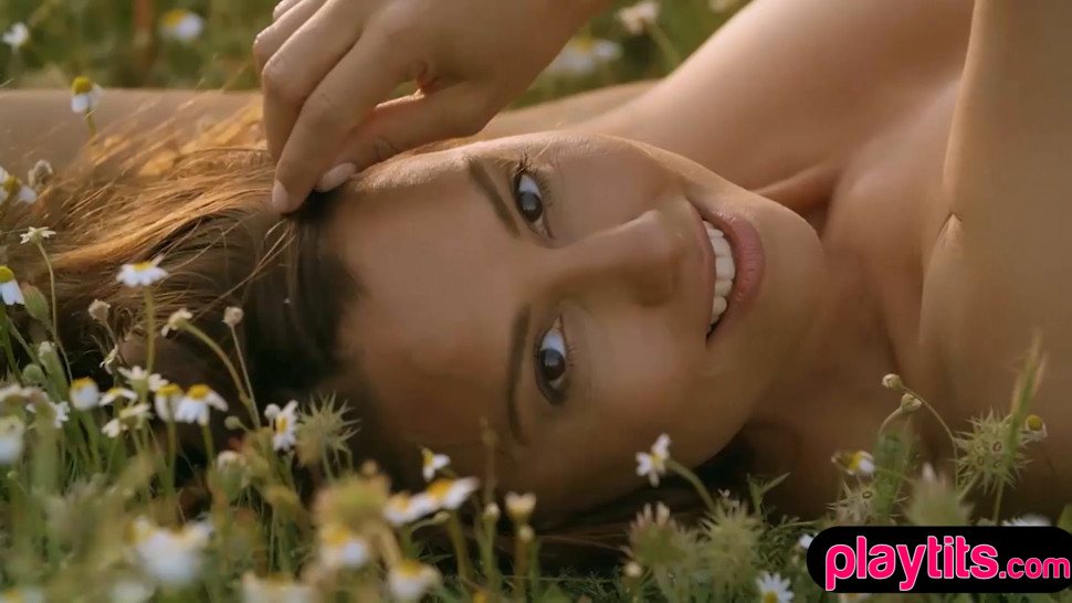 This cute brunette teenie babe can make flowers blossom