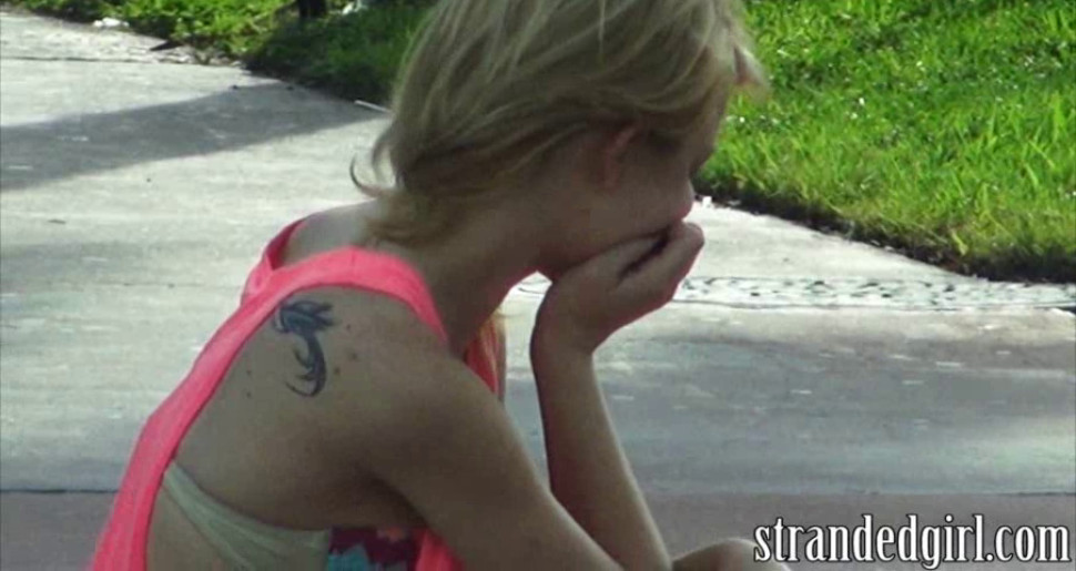 Tiny amateur teen rides a strangers cock