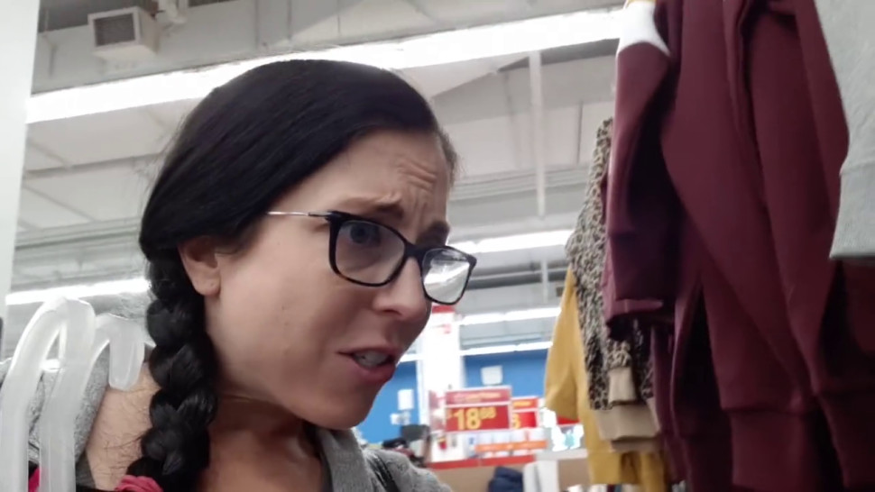 Nerdy Girl Pisses ON Department Store Clothing