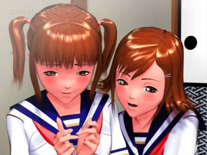 Adorable anime girl rubbing her coeds lusty cunt