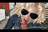 Foxy 3D cartoon blonde honey sucking on a cock