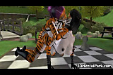 Two horny 3D furries having some sex in the park