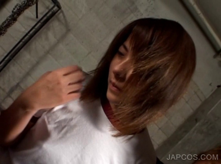 Teen Japanese cutie gets cunt and nipples teased