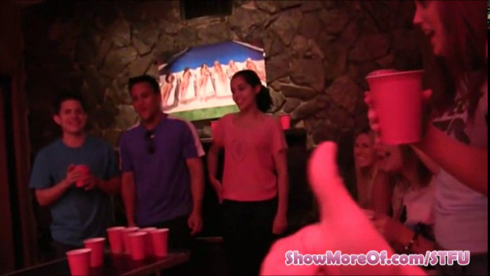 College beer pong game ends up in a nasty sex fest