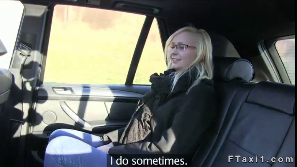 Busty blonde cunt licked and fucked in faketaxi