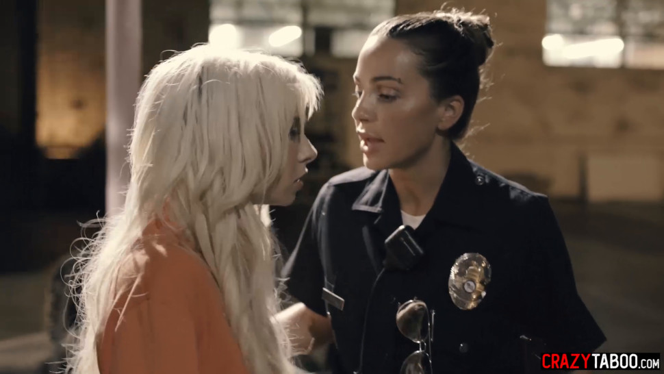 Lesbian MILF cop vents her frustrations on blonde teen