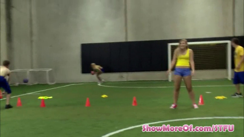 Amateur girls playing strip dodgeball