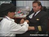 Air hostess in uniform fuck pilot